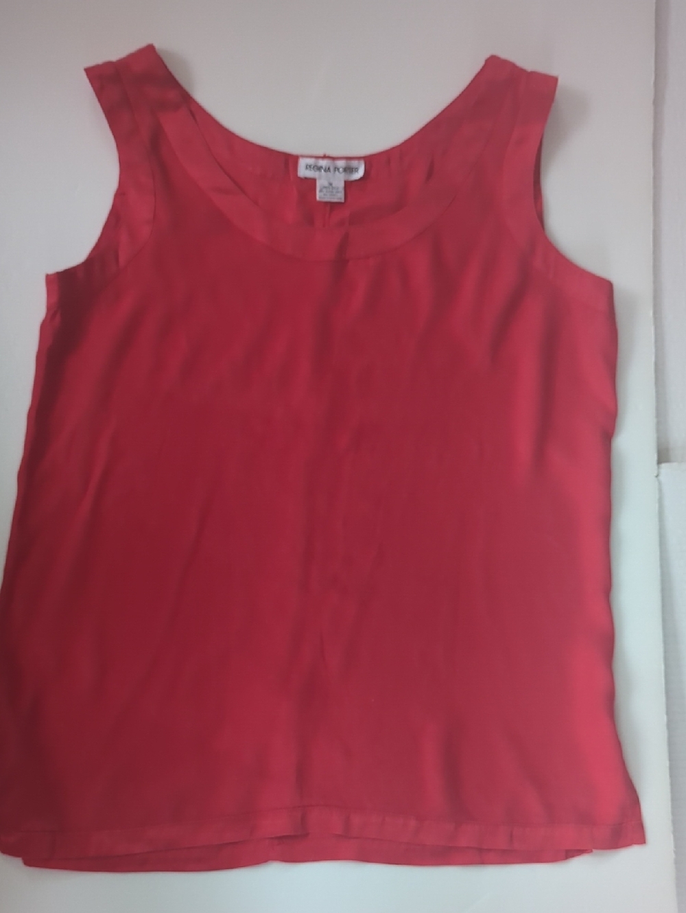 Regina Porter Red Scoop Neck Silk Tank
